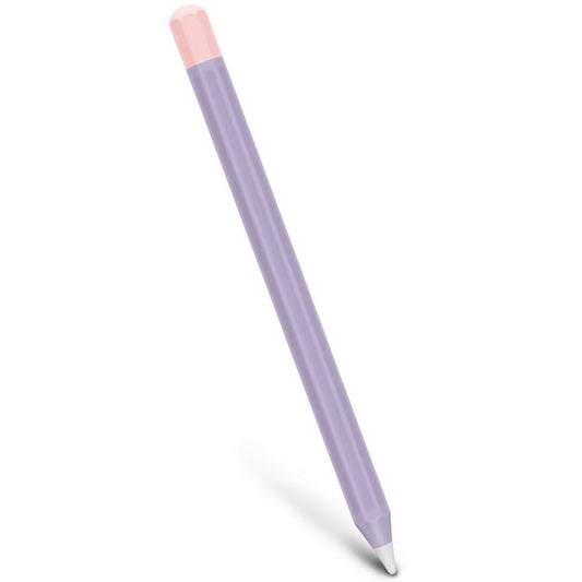 For Apple Pencil 2 Stylus Touch Pen Split Contrast Color Silicone Protective Case(Lavender Purple Pink) - Pencil Accessories by buy2fix | Online Shopping UK | buy2fix