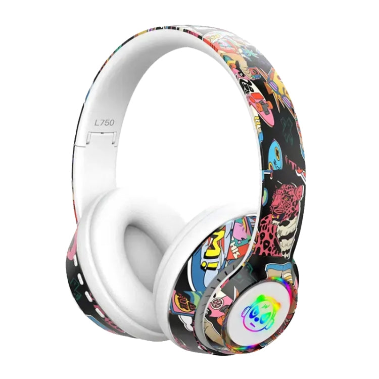 L750 3 in 1 RGB Graffiti Pattern Wireless Gaming Noise Reduction Headset(White) - Headset & Headphone by buy2fix | Online Shopping UK | buy2fix