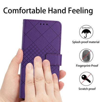 For Samsung Galaxy S21+ 5G Rhombic Grid Texture Leather Phone Case(Purple) - Galaxy S21+ 5G Cases by buy2fix | Online Shopping UK | buy2fix