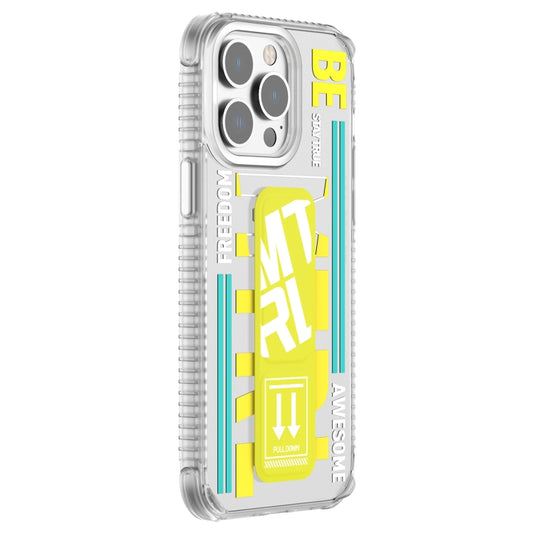 For iPhone 15 Pro Max Mutural Cyber Series TPU Phone Case with IML Stand(Yellow) - iPhone 15 Pro Max Cases by Mutural | Online Shopping UK | buy2fix