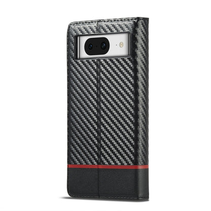 For Google Pixel 8a LC.IMEEKE Carbon Fiber Leather Phone Case(Horizontal Black) - Google Cases by LC.IMEEKE | Online Shopping UK | buy2fix