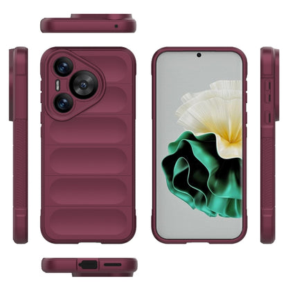 For Huawei Pura 70 Magic Shield TPU + Flannel Phone Case(Wine Red) - Huawei Cases by buy2fix | Online Shopping UK | buy2fix