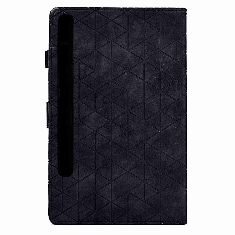 For Samsung Galaxy Tab S9 Rhombus TPU Smart Leather Tablet Case(Black) - Galaxy Tab S9 Cases by buy2fix | Online Shopping UK | buy2fix