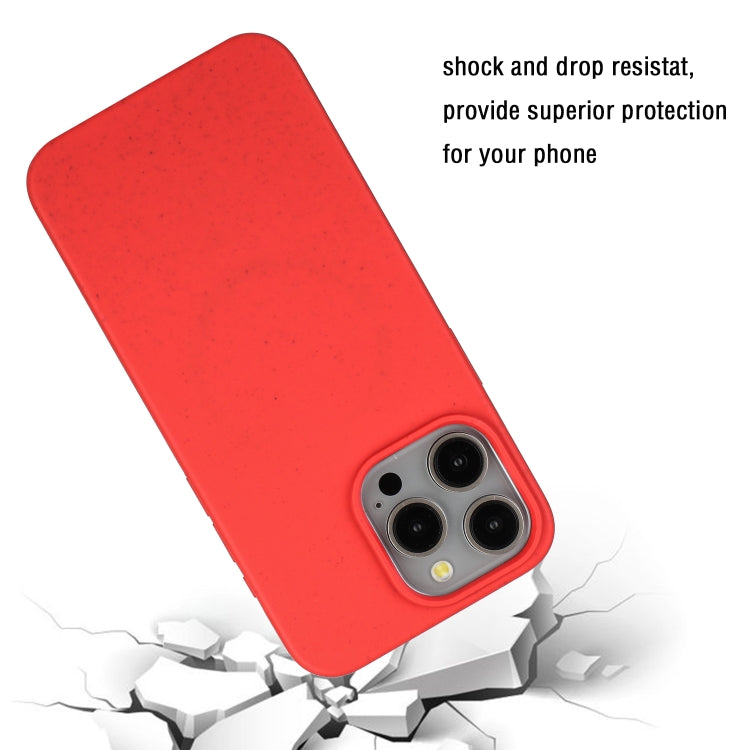 For iPhone 14 Pro Max Wheat MagSafe Magnetic Straw Material + TPU Phone Case(Red) - iPhone 14 Pro Max Cases by buy2fix | Online Shopping UK | buy2fix