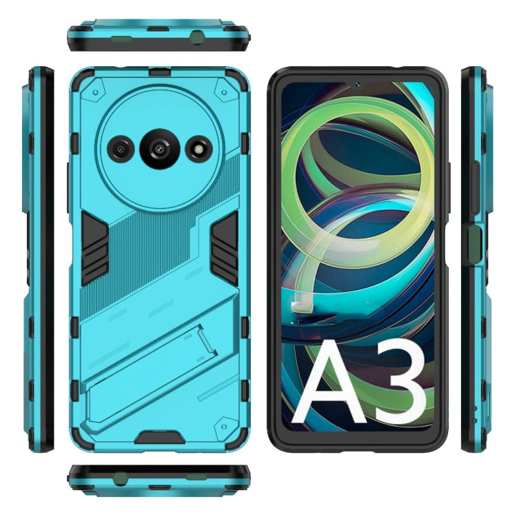 For Xiaomi Redmi A3 4G Global Punk Armor 2 in 1 PC + TPU Phone Case with Holder(Blue) - Xiaomi Cases by buy2fix | Online Shopping UK | buy2fix