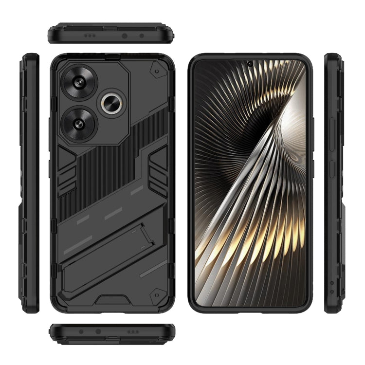 For Xiaomi Redmi Turbo 3 5G Punk Armor 2 in 1 PC + TPU Phone Case with Holder(Black) - Xiaomi Cases by buy2fix | Online Shopping UK | buy2fix