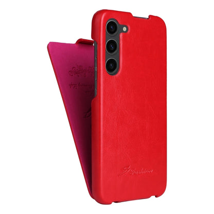 For Samsung Galaxy S24 5G Fierre Shann 64 Texture Vertical Flip PU Leather Phone Case(Red) - Galaxy S24 5G Cases by FIERRE SHANN | Online Shopping UK | buy2fix