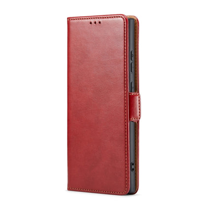 For Samsung Galaxy S24 Ultra 5G Fierre Shann PU Genuine Leather Texture Phone Case(Red) - Galaxy S24 Ultra 5G Cases by FIERRE SHANN | Online Shopping UK | buy2fix