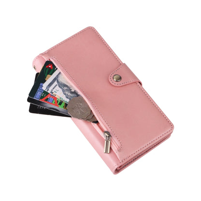 For Samsung Galaxy A15 5G Rivet Buckle 9 Cards 3-Fold Wallet Leather Phone Case(Rose Gold) - Galaxy Phone Cases by buy2fix | Online Shopping UK | buy2fix