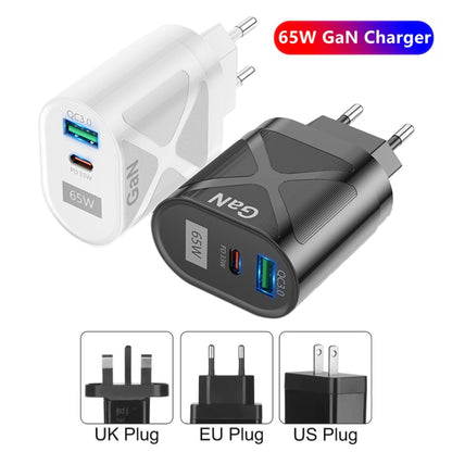 65W Gallium Nitride GaN389 USB + Type-C Fast Charging Charger, Plug Type:EU Plug(White) - USB Charger by buy2fix | Online Shopping UK | buy2fix