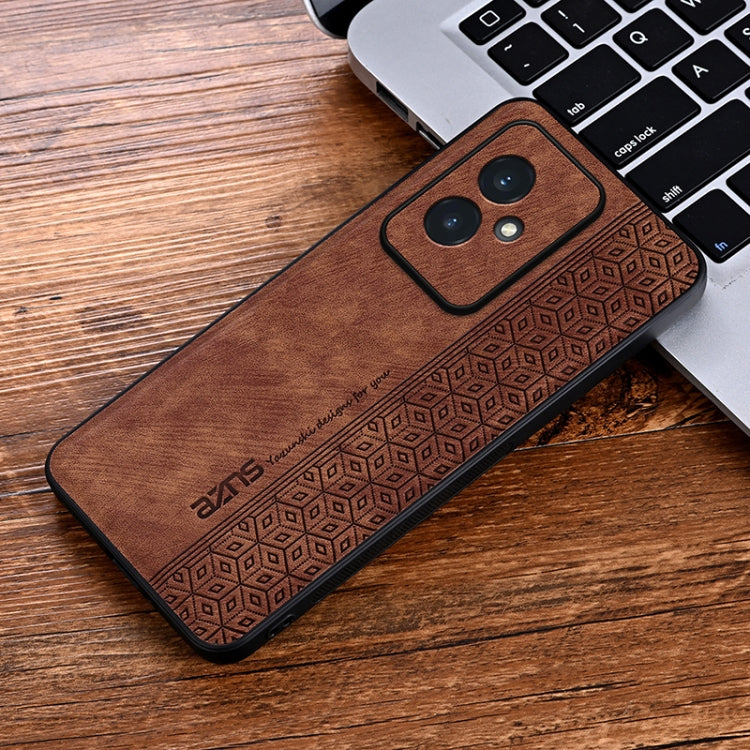 For Honor 100 AZNS 3D Embossed Skin Feel Phone Case(Brown) - Honor Cases by AZNS | Online Shopping UK | buy2fix