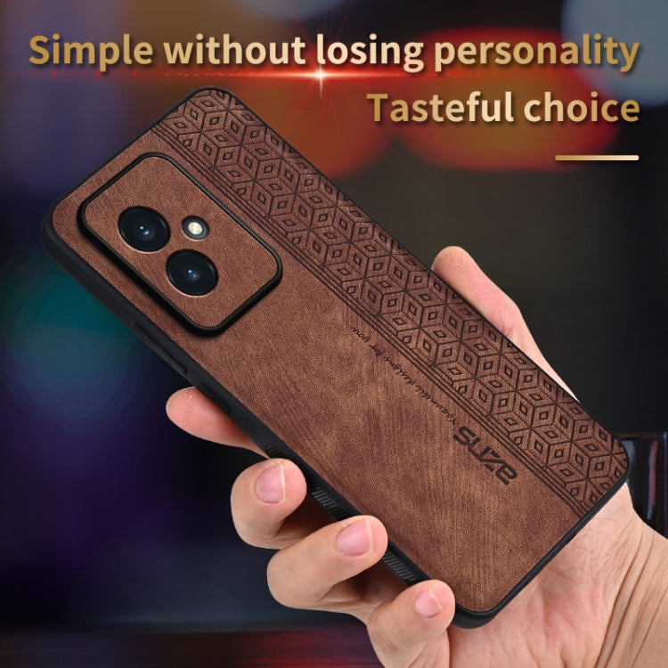 For Honor 100 AZNS 3D Embossed Skin Feel Phone Case(Brown) - Honor Cases by AZNS | Online Shopping UK | buy2fix