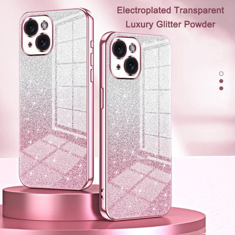 For iPhone 16 Pro Max Gradient Glitter Powder Electroplated Phone Case(Pink) - iPhone 16 Pro Max Cases by buy2fix | Online Shopping UK | buy2fix