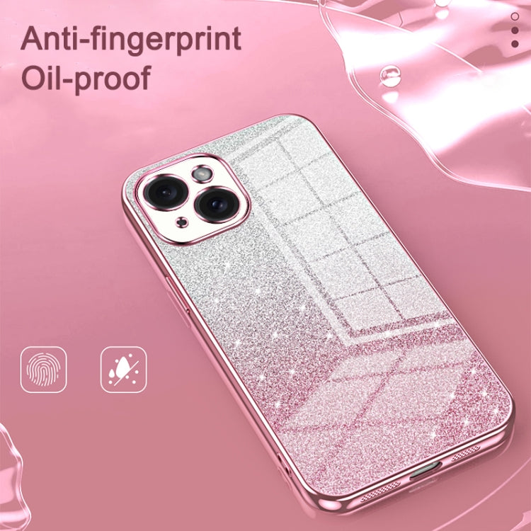 For iPhone 16 Pro Gradient Glitter Powder Electroplated Phone Case(Pink) - iPhone 16 Pro Cases by buy2fix | Online Shopping UK | buy2fix