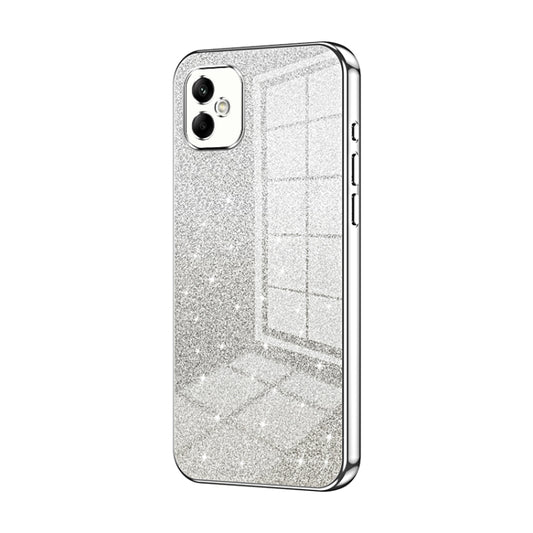 For Samsung Galaxy A05 Gradient Glitter Powder Electroplated Phone Case(Silver) - Galaxy Phone Cases by buy2fix | Online Shopping UK | buy2fix