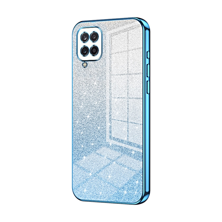 For Samsung Galaxy A12 4G / 5G Gradient Glitter Powder Electroplated Phone Case(Blue) - Galaxy Phone Cases by buy2fix | Online Shopping UK | buy2fix