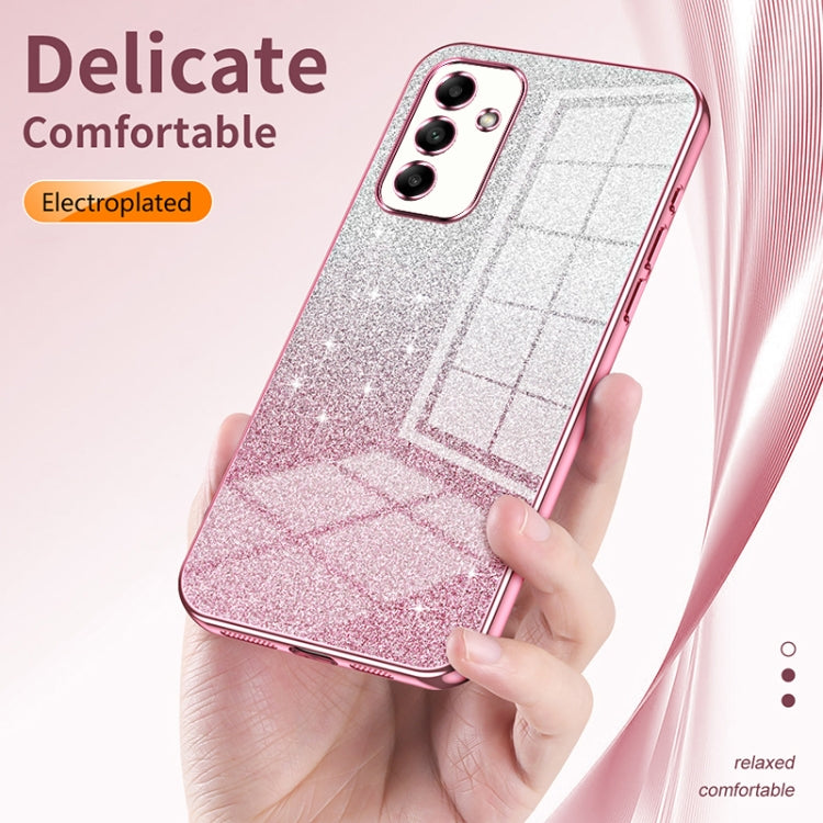 For Samsung Galaxy A13 4G Gradient Glitter Powder Electroplated Phone Case(Transparent) - Galaxy Phone Cases by buy2fix | Online Shopping UK | buy2fix