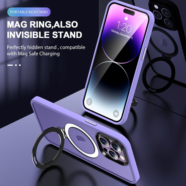 For iPhone 16 Pro Max Skin-feel MagSafe Holder PC Hybrid TPU Phone Case(Purple) - iPhone 16 Pro Max Cases by buy2fix | Online Shopping UK | buy2fix