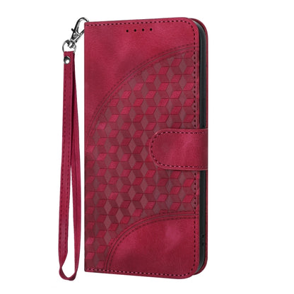 For OnePlus 12 YX0060 Elephant Head Embossed Phone Leather Case with Lanyard(Rose Red) - OnePlus Cases by buy2fix | Online Shopping UK | buy2fix