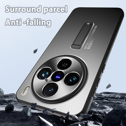 For vivo X100 Pro Frosted Metal Hybrid TPU Holder Phone Case(Silver) - X100 Pro Cases by imak | Online Shopping UK | buy2fix