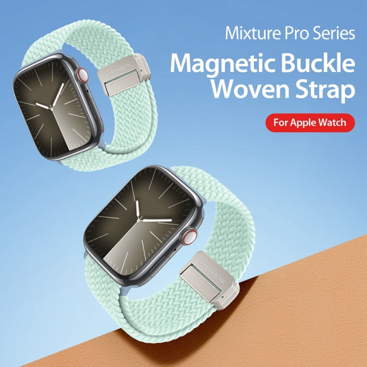 For Apple Watch Series 8 45mm DUX DUCIS Mixture Pro Series Magnetic Buckle Nylon Braid Watch Band(Light Mint) - Watch Bands by DUX DUCIS | Online Shopping UK | buy2fix