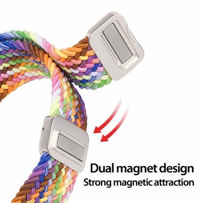 For Apple Watch Series 5 44mm DUX DUCIS Mixture Pro Series Magnetic Buckle Nylon Braid Watch Band(New Rainbow) - Watch Bands by DUX DUCIS | Online Shopping UK | buy2fix