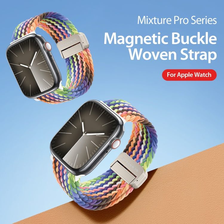 For Apple Watch Series 4 40mm DUX DUCIS Mixture Pro Series Magnetic Buckle Nylon Braid Watch Band(New Rainbow) - Watch Bands by DUX DUCIS | Online Shopping UK | buy2fix