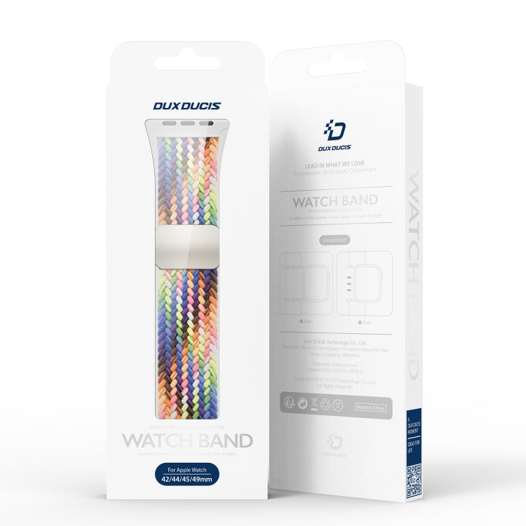 For Apple Watch Series 3 42mm DUX DUCIS Mixture Pro Series Magnetic Buckle Nylon Braid Watch Band(New Rainbow) - Watch Bands by DUX DUCIS | Online Shopping UK | buy2fix