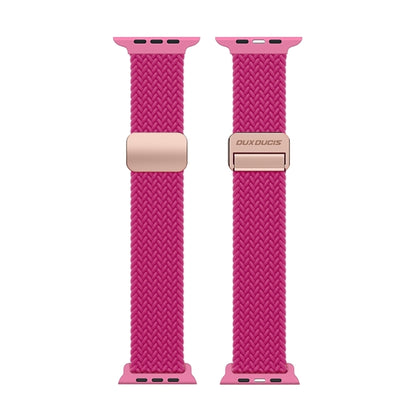 For Apple Watch Series 10 42mm DUX DUCIS Mixture Pro Series Magnetic Buckle Nylon Braid Watch Band(Raspberry Color) - Watch Bands by DUX DUCIS | Online Shopping UK | buy2fix