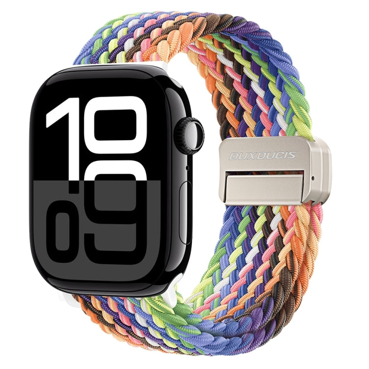 For Apple Watch Series 10 42mm DUX DUCIS Mixture Pro Series Magnetic Buckle Nylon Braid Watch Band(New Rainbow) - Watch Bands by DUX DUCIS | Online Shopping UK | buy2fix