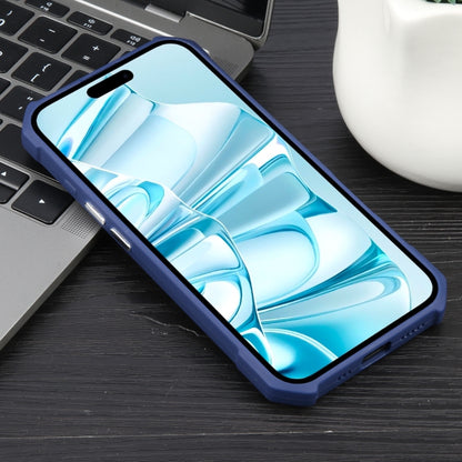 For iPhone 16 Plus Colorful Two-Color Lens Film MagSafe Magnetic Horn Acrylic+TPU Case(Blue) - iPhone 16 Plus Cases by buy2fix | Online Shopping UK | buy2fix