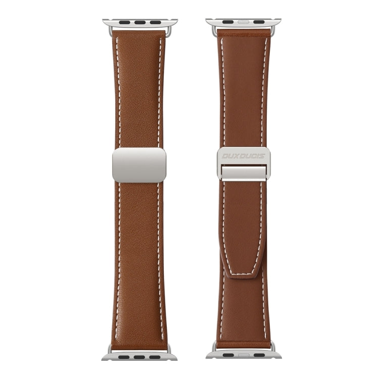 For Apple Watch Series 6 40mm DUX DUCIS YA Series Magnetic Buckle Genuine Leather Watch Band(Brown) - Watch Bands by DUX DUCIS | Online Shopping UK | buy2fix