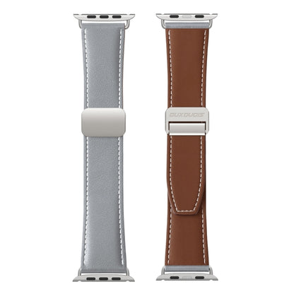 For Apple Watch 38mm DUX DUCIS YA Series Magnetic Buckle Genuine Leather Watch Band(Grey) - Watch Bands by DUX DUCIS | Online Shopping UK | buy2fix