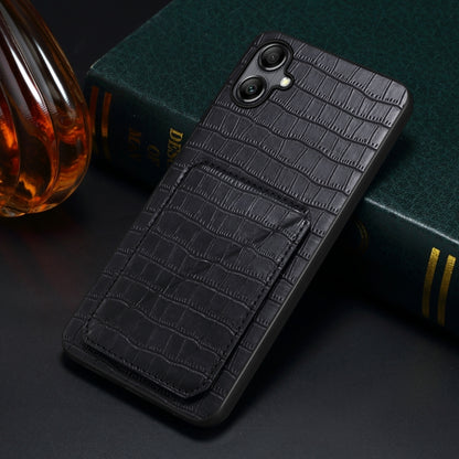 For Samsung Galaxy A20s Denior Imitation Crocodile Leather Back Phone Case with Holder(Black) - Galaxy Phone Cases by Denior | Online Shopping UK | buy2fix