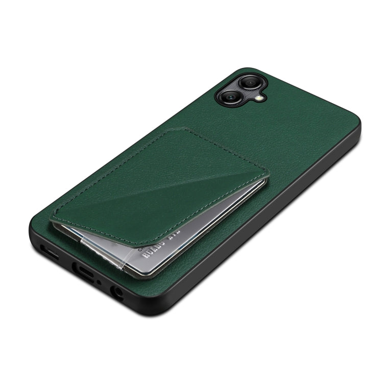 For Samsung Galaxy S24 Ultra 5G Denior Imitation Calf Leather Back Phone Case with Holder(Green) - Galaxy S24 Ultra 5G Cases by Denior | Online Shopping UK | buy2fix