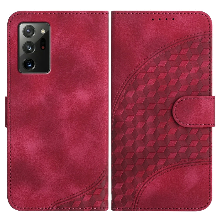 For Samsung Galaxy Note20 YX0060 Elephant Head Embossed Phone Leather Case with Lanyard(Rose Red) - Galaxy Note20 Cases by buy2fix | Online Shopping UK | buy2fix