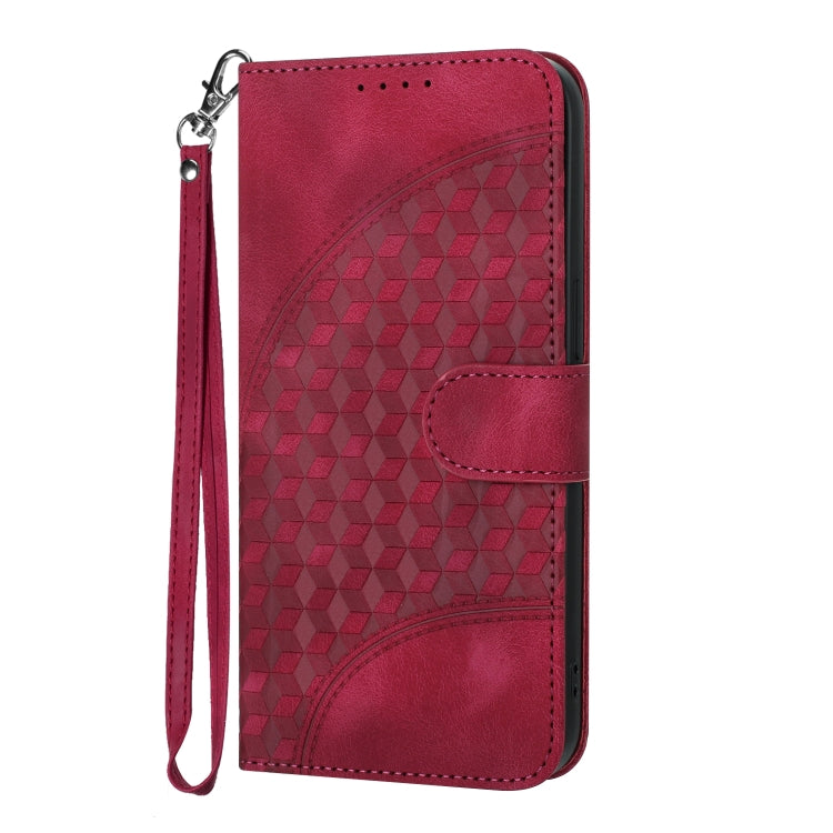 For Xiaomi Redmi 13C YX0060 Elephant Head Embossed Phone Leather Case with Lanyard(Rose Red) - 13C Cases by buy2fix | Online Shopping UK | buy2fix