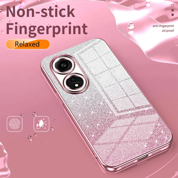 For OPPO K9 Pro Gradient Glitter Powder Electroplated Phone Case(Silver) - OPPO Cases by buy2fix | Online Shopping UK | buy2fix
