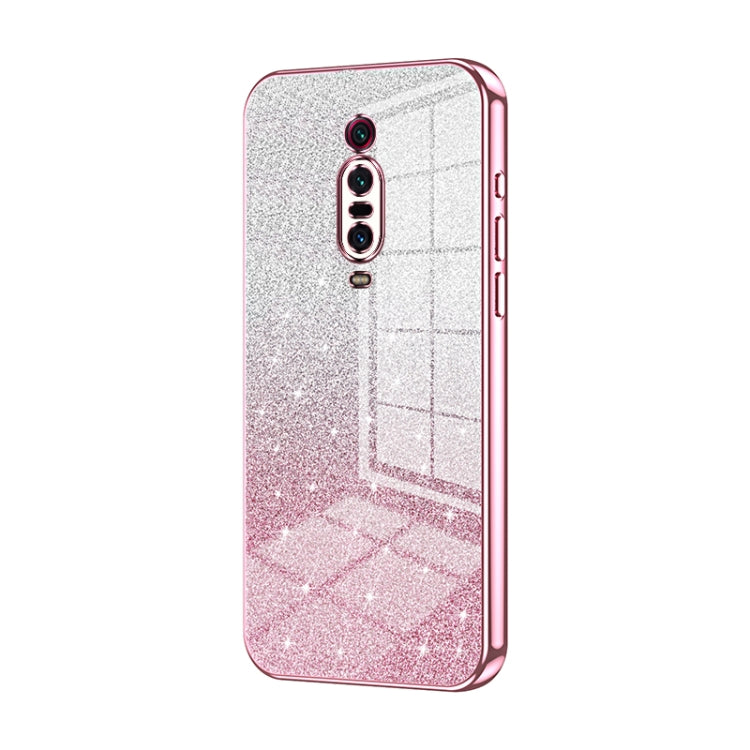 For Xiaomi Redmi K20 / K20 Pro Gradient Glitter Powder Electroplated Phone Case(Pink) - Xiaomi Cases by buy2fix | Online Shopping UK | buy2fix