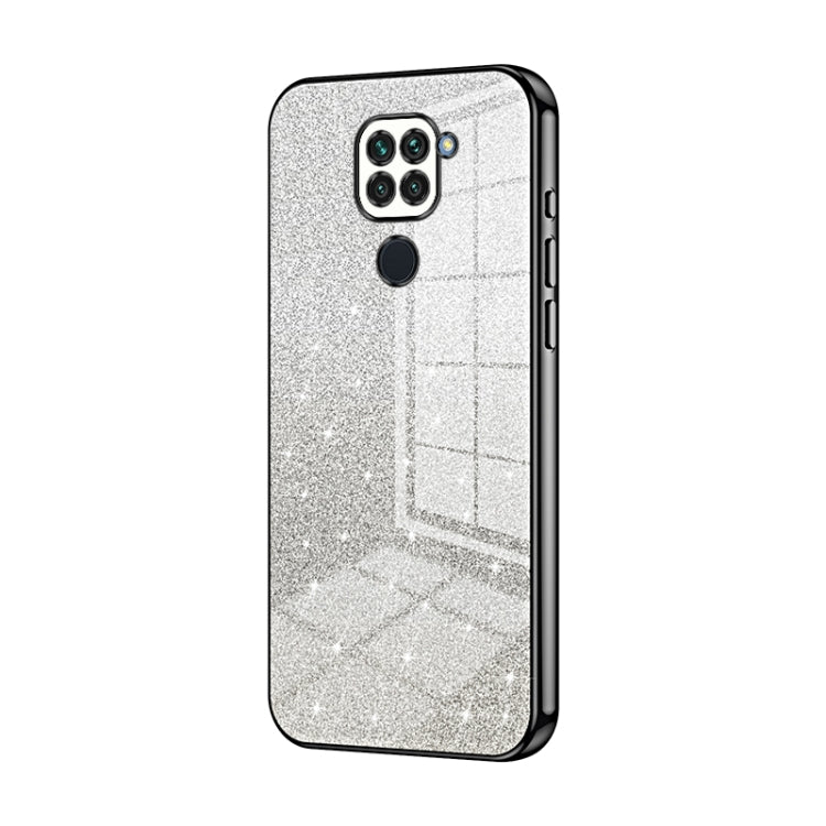 For Xiaomi Redmi Note 9 / 10X 4G Gradient Glitter Powder Electroplated Phone Case(Black) - Xiaomi Cases by buy2fix | Online Shopping UK | buy2fix