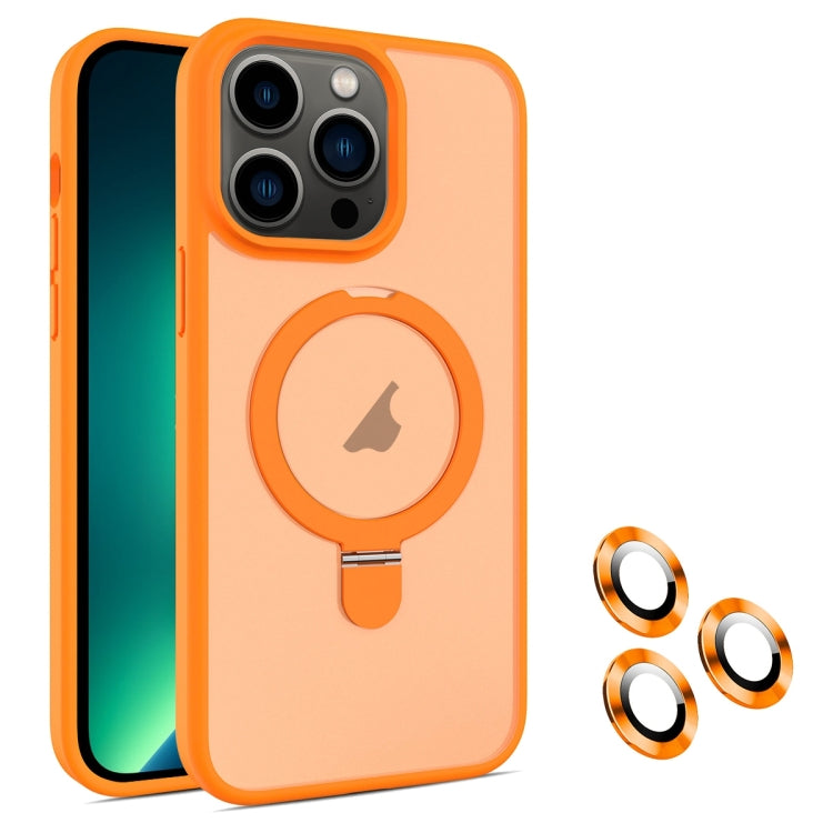 For iPhone 13 Pro Max MagSafe Magnetic Holder Phone Case(Orange) - iPhone 13 Pro Max Cases by buy2fix | Online Shopping UK | buy2fix