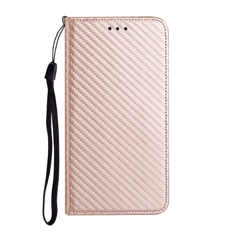 For Xiaomi Redmi 13C Carbon Fiber Texture Flip Holder Leather Phone Case(Rose Gold) - 13C Cases by buy2fix | Online Shopping UK | buy2fix