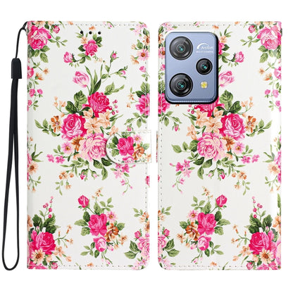 For Blackview A53 Pro Colored Drawing Leather Phone Case(Peonies) - More Brand by buy2fix | Online Shopping UK | buy2fix