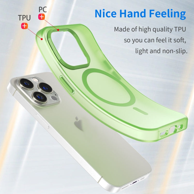 For iPhone 14 Pro MagSafe Frosted Translucent TPU + PC Full Coverage Phone Case(Green) - iPhone 14 Pro Cases by buy2fix | Online Shopping UK | buy2fix