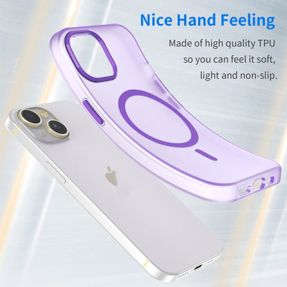 For iPhone 14 MagSafe Frosted Translucent TPU + PC Full Coverage Phone Case(Dark Purple) - iPhone 14 Cases by buy2fix | Online Shopping UK | buy2fix