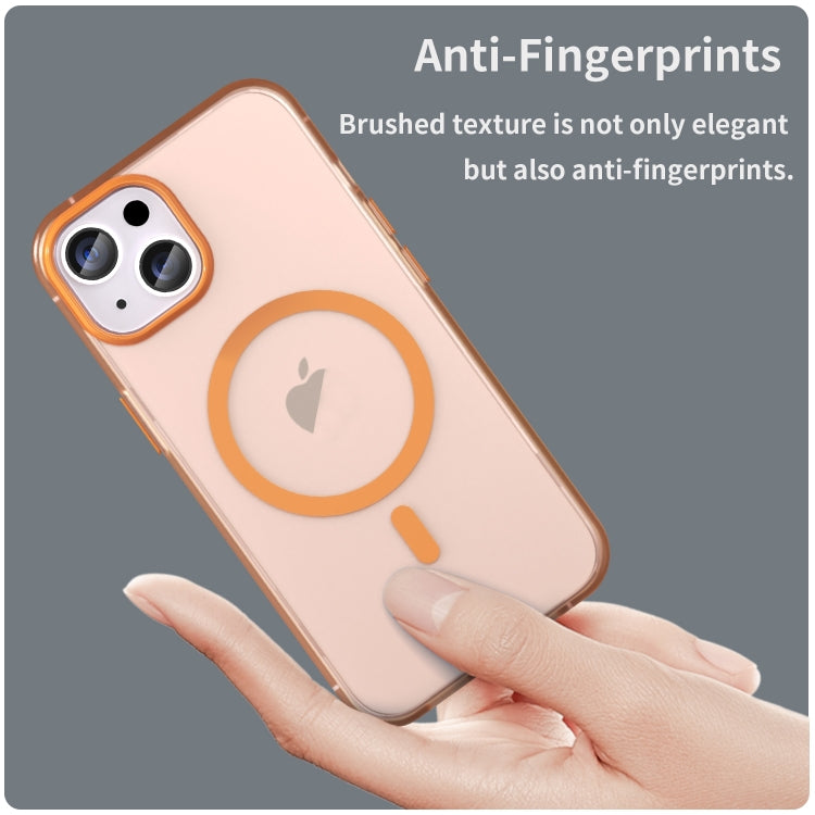 For iPhone 16 Plus MagSafe Frosted Translucent TPU + PC Full Coverage Phone Case(Orange) - iPhone 16 Plus Cases by buy2fix | Online Shopping UK | buy2fix