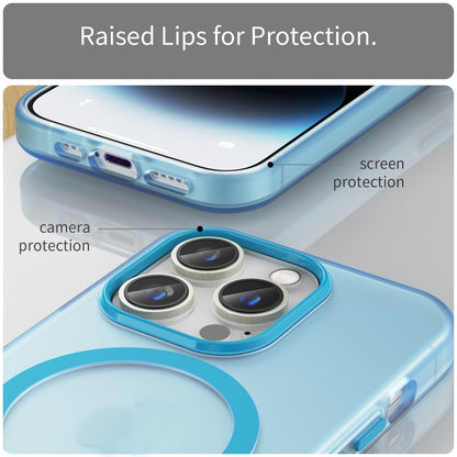 For iPhone 16 Pro Max MagSafe Frosted Translucent TPU + PC Full Coverage Phone Case(Blue) - iPhone 16 Pro Max Cases by buy2fix | Online Shopping UK | buy2fix