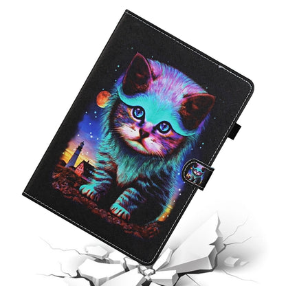 For Lenovo Tab M11/ Xiaoxin Pad 11 2024 Coloured Drawing Stitching Smart Leather Tablet Case(Night Cat) - Lenovo by buy2fix | Online Shopping UK | buy2fix