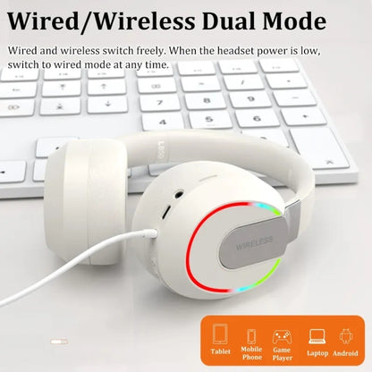 L850 Foldable ENC Noise Reduction Wireless Bluetooth Earphone with Microphone(White) - Headset & Headphone by buy2fix | Online Shopping UK | buy2fix