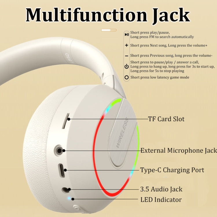 L850 Foldable ENC Noise Reduction Wireless Bluetooth Earphone with Microphone(White) - Headset & Headphone by buy2fix | Online Shopping UK | buy2fix